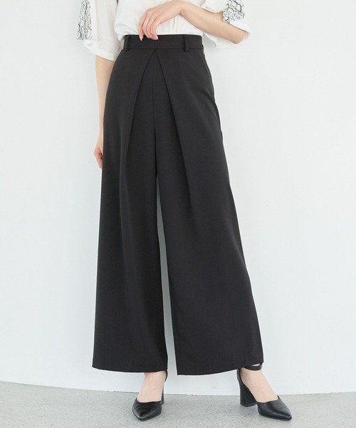 Andemiu（アンデミュウ） スラックス パンツ フロントタックワイド