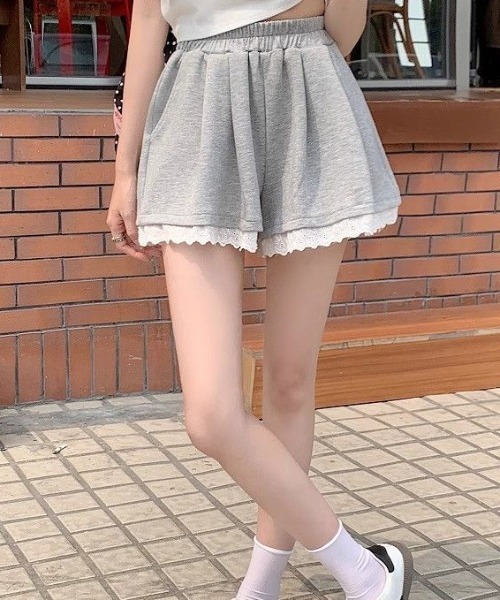 パンツ レーススウェットショートパンツ レディース : ZOZOTOWN