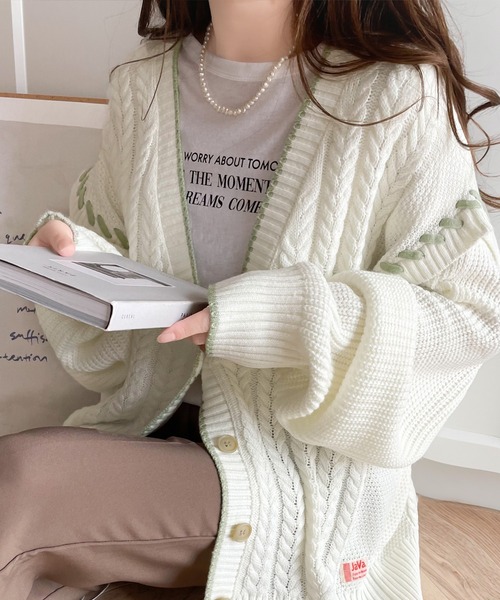 Java ニットカーディガン MEDIUM アイボリー レディース : ZOZOTOWN
