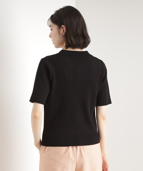 THE SHOP TK ニット セーター リブニットポロシャツ「洗濯機OK