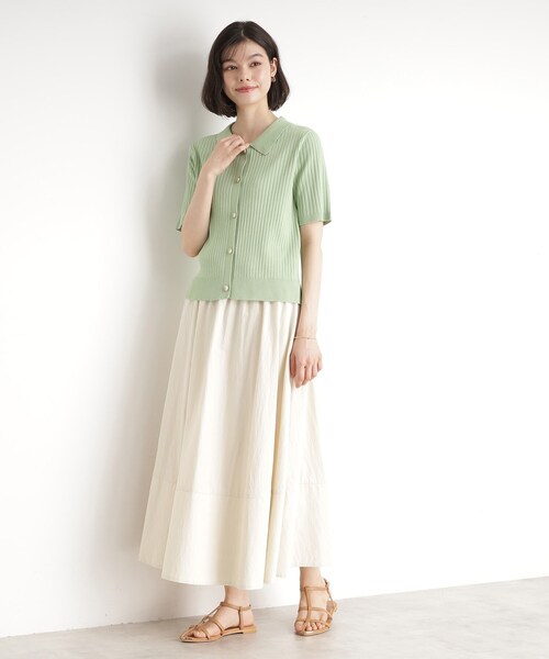 THE SHOP TK ニット セーター リブニットポロシャツ「洗濯機OK