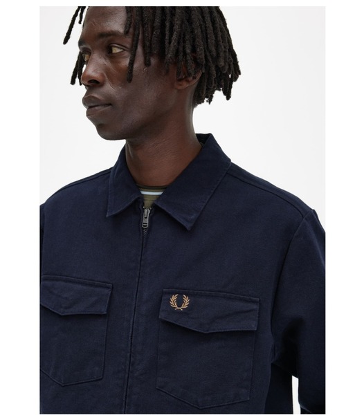 FRED PERRY ネイビー ジップアップジャケット FRED PERRY 「FRED PERRY」 ジップアップブルゾン S ネイビー