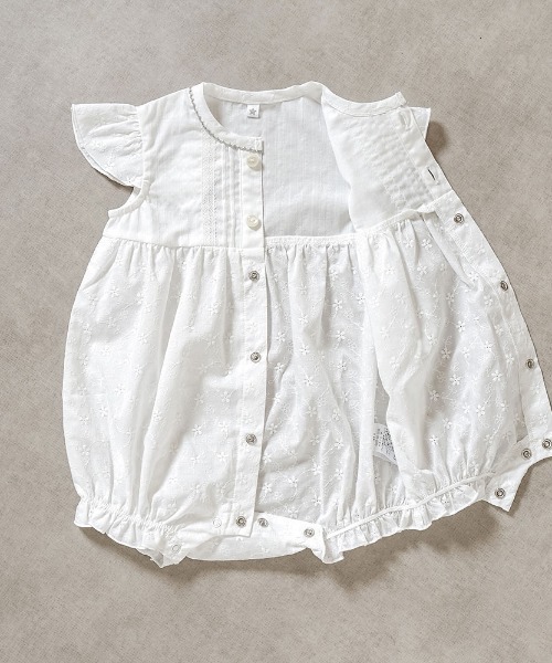 ベビー服 ロンパース 「10mois(ディモワ)」レースロンパース 60cm・70cm・80cmの画像
