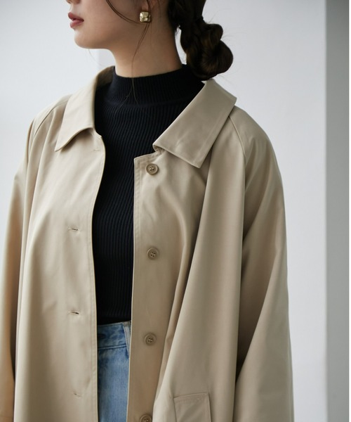 「ECRIRE」 ステンカラーコート M ベージュ レディース_画像2