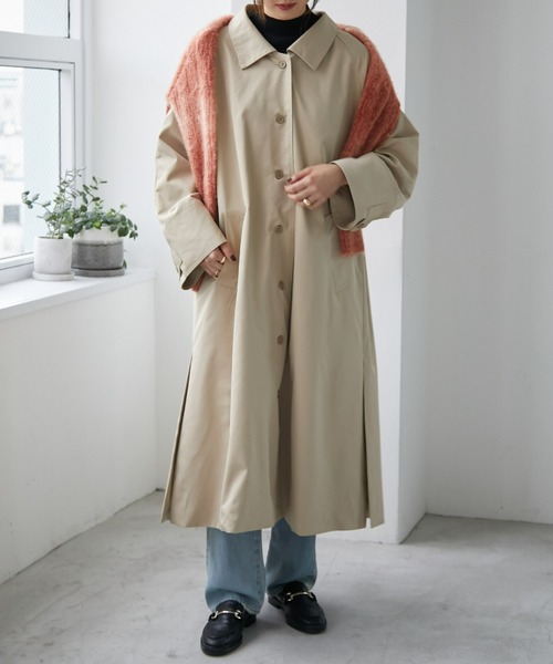 「ECRIRE」 ステンカラーコート M ベージュ レディース_画像5