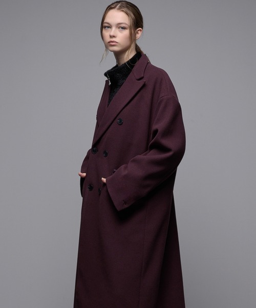 Loose（ルース） チェスターコート S ワインレッド メンズ : ZOZOTOWN