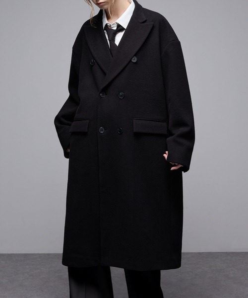 「Loose/ルース」 チェスターコート S ワインレッド メンズ_画像3