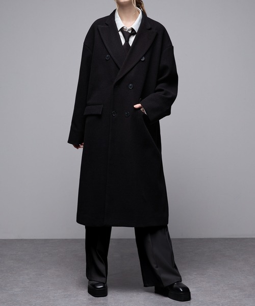 「Loose/ルース」 チェスターコート S ワインレッド メンズ_画像7