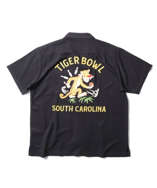 土日限定価格HOUSTON Tiger Bowl 半袖シャツ Lサイズ HOUSTON シャツ ボーリングシャツ(TIGER BOWL) メンズ