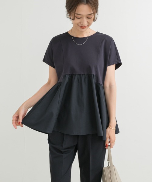 tシャツ SALON1979/布帛切替ニットチュニック レディース zz-12517_500-1.jpg?1674649051