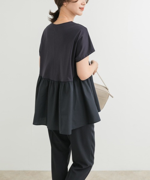 URBAN RESEARCH DOORS tシャツ 布帛切替ドルマンカットソー