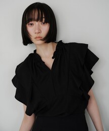 ブラウス シャツ 「EMMEL REFINES」EM ネックフリル フレア ブラウス レディース｜ZOZOTOWN Yahoo!店