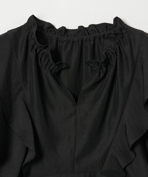 ブラウス シャツ 「EMMEL REFINES」EM ネックフリル フレア ブラウス レディース UNITED ARROWS green label relaxing｜<EMMEL REFINES>EM ネック