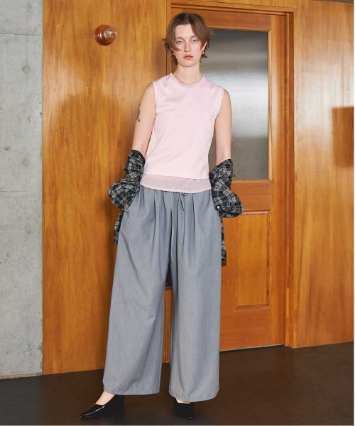 タンクトップ ノースリーブ Reversible See-through Tank Top/リバーシブルシースルータンクトップ「MAISON SPEC MAISON SPECIAL タンクトップ ノースリーブ Reversible See