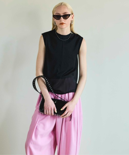 タンクトップ ノースリーブ Reversible See-through Tank Top/リバーシブルシースルータンクトップ「MAISON SPEC MAISON SPECIAL タンクトップ ノースリーブ Reversible See