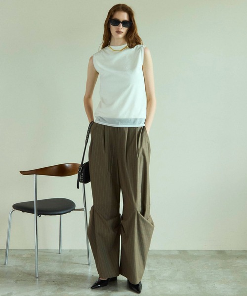タンクトップ ノースリーブ Reversible See-through Tank Top/リバーシブルシースルータンクトップ「MAISON SPEC MAISON SPECIAL タンクトップ ノースリーブ Reversible See