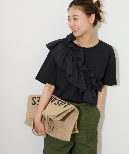 「JOURNAL STANDARD relume」 半袖カットソー FREE ブラック レディース