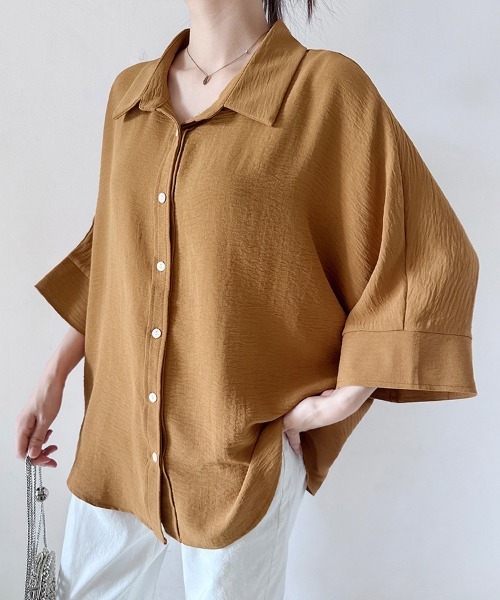 シャツ/ブラウス(長袖/七分) L'Appartement Linen 2Way Shirt(BROWN) L'Appartement DEUXIEME CLASSE - L'Appartement Linen 2Way Shirt