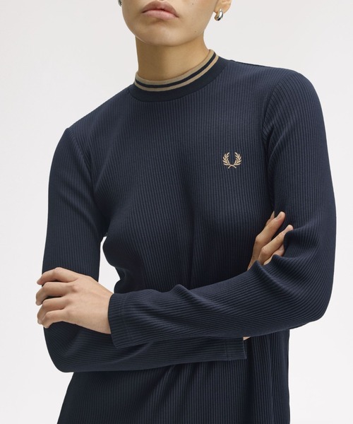 FRED PERRY（フレッドペリー） ワンピース Tipped Mock Neck Ribbed