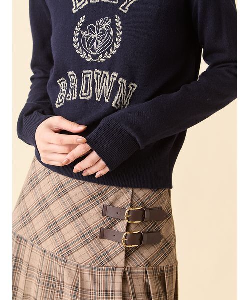 LILY BROWN ニット セーター ラメジャガードロゴニットトップス