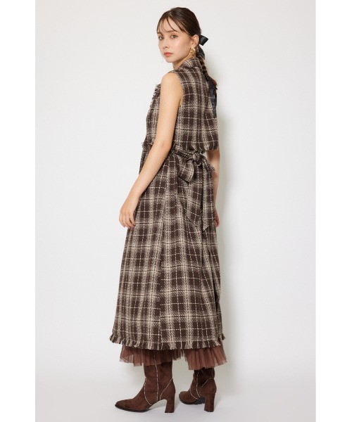 ベスト ジレ フリンジロングベスト 秋服 レディース rienda ベスト ジレ フリンジロングベスト 秋服 レディース