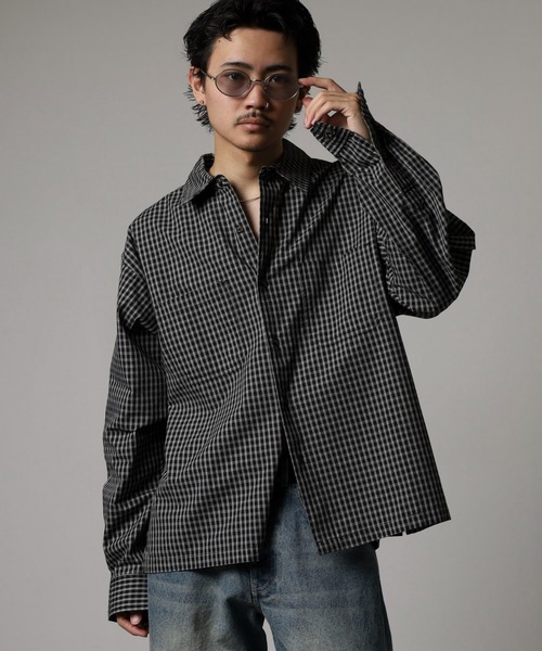 supreme チェック格子柄シャツジャケット短丈 Jungle Storm（ジャングルストーム） シャツ JUNGLESTOTM L/S小格子