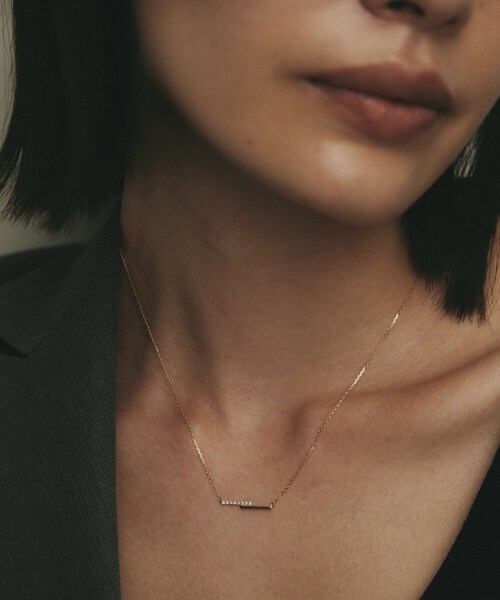 COCOSHNIK（ココシュニック） ネックレス K10ダイヤモンド ステップ