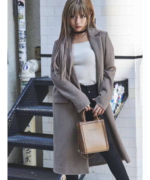 「EGOIST」 チェスターコート M ネイビー レディース_画像8