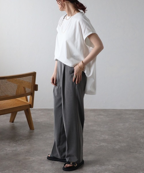 「＆HALF」 「noa-ge」半袖カットソー FREE ブラック レディース_画像5