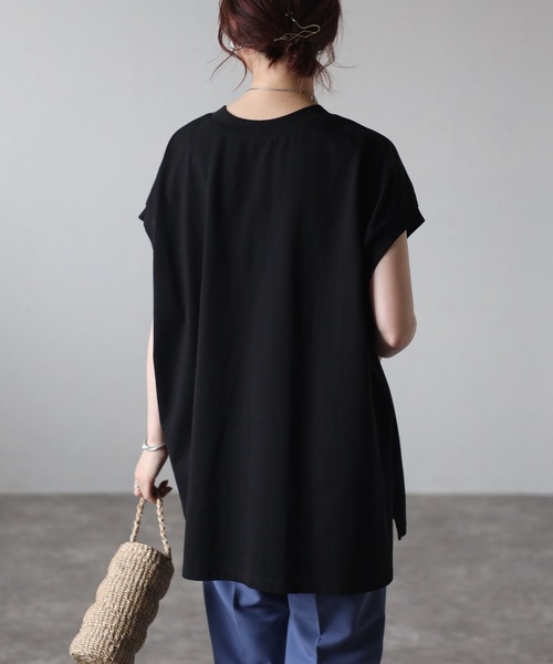 「＆HALF」 「noa-ge」半袖カットソー FREE ブラック レディース_画像9