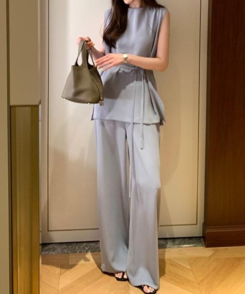 FAVORITO セットアップ ノースリーブトップス＋ワイドパンツ