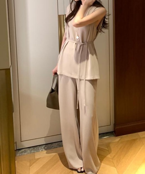 FAVORITO セットアップ ノースリーブトップス＋ワイドパンツ