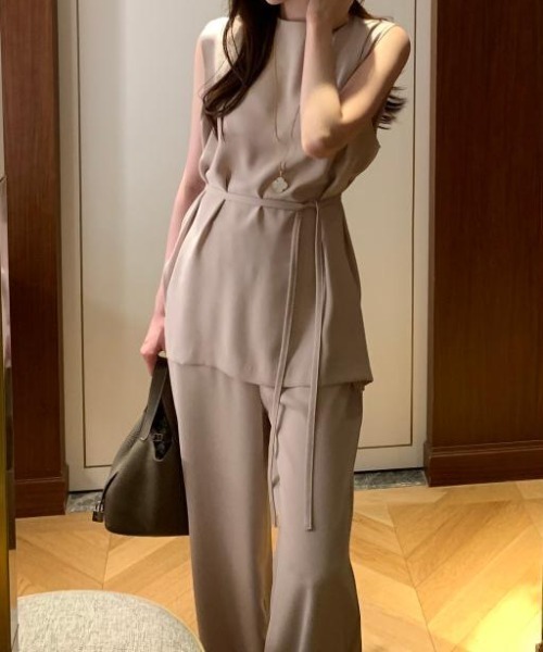 FAVORITO セットアップ ノースリーブトップス＋ワイドパンツ