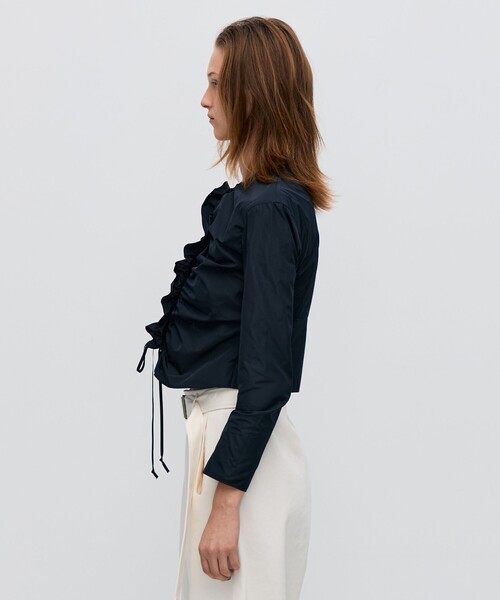 BACCA（バッカ） ブラウス シャツ ポリエステルタフタ ギャザード