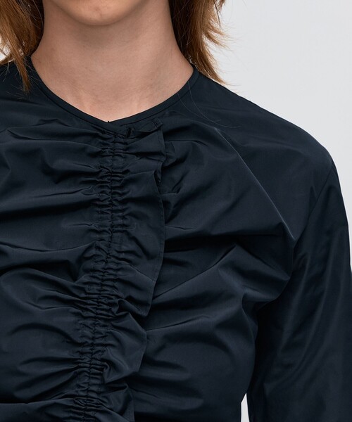 BACCA（バッカ） ブラウス シャツ ポリエステルタフタ ギャザード