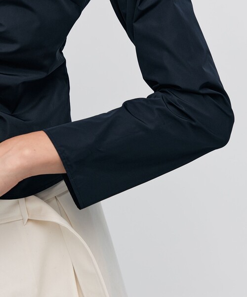 極美品！！BACCA ポリエステルタフタ ギャザードブラウス BACCA（バッカ） ブラウス シャツ ポリエステルタフタ ギャザード