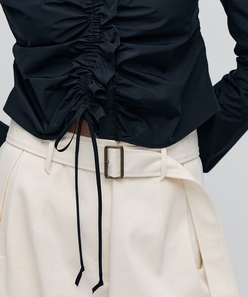 BACCA（バッカ） ブラウス シャツ ポリエステルタフタ ギャザード