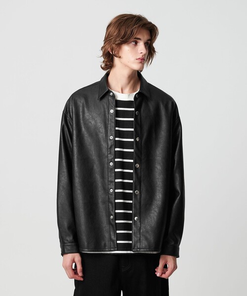 monkey time BEAUTY＆YOUTH UNITED ARROWS シャツ レザーライク CPO