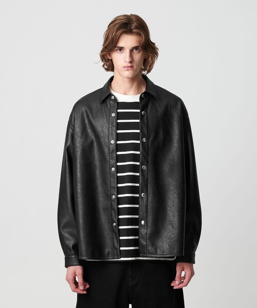 monkey time BEAUTY＆YOUTH UNITED ARROWS シャツ レザーライク CPO