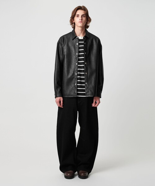 monkey time BEAUTY＆YOUTH UNITED ARROWS シャツ レザーライク CPO