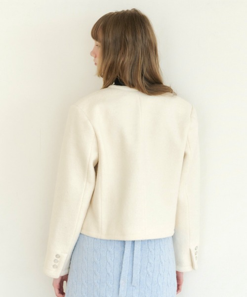 GIUNON ノーカラーコート コート collarless short jacket coat