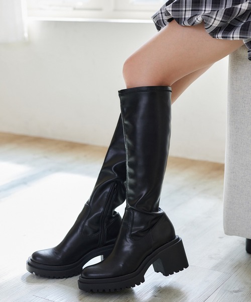 one after another NICE CLAUP ブーツ タンクソールロングブーツ