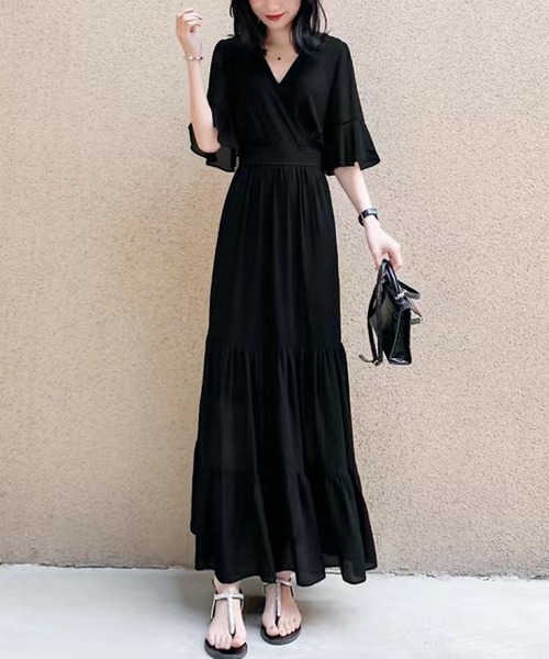 「TONE SELECT GOODS」 半袖ワンピース M ブラック レディース_画像3