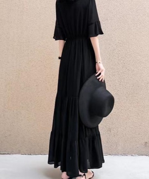 「TONE SELECT GOODS」 半袖ワンピース M ブラック レディース_画像4