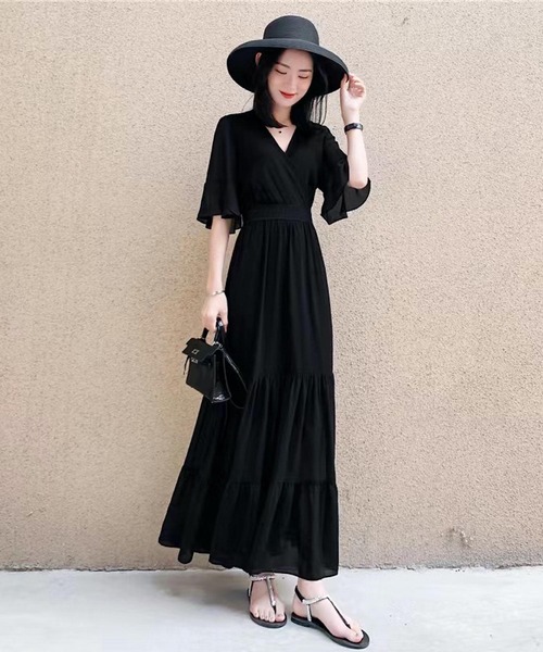 「TONE SELECT GOODS」 半袖ワンピース M ブラック レディース_画像5