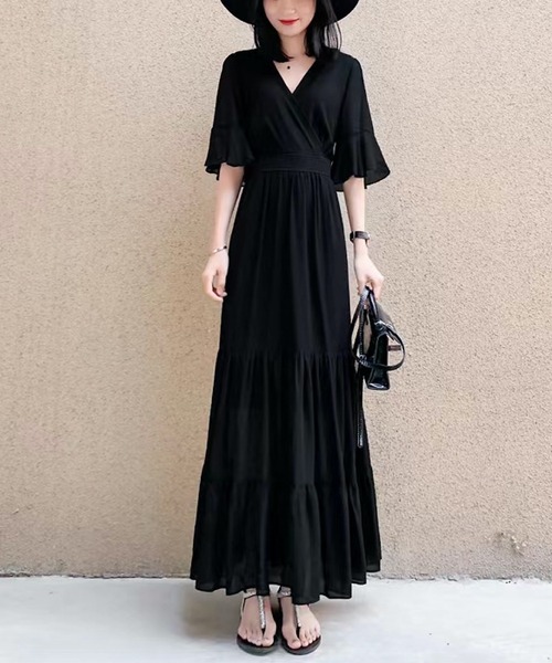 「TONE SELECT GOODS」 半袖ワンピース M ブラック レディース_画像6