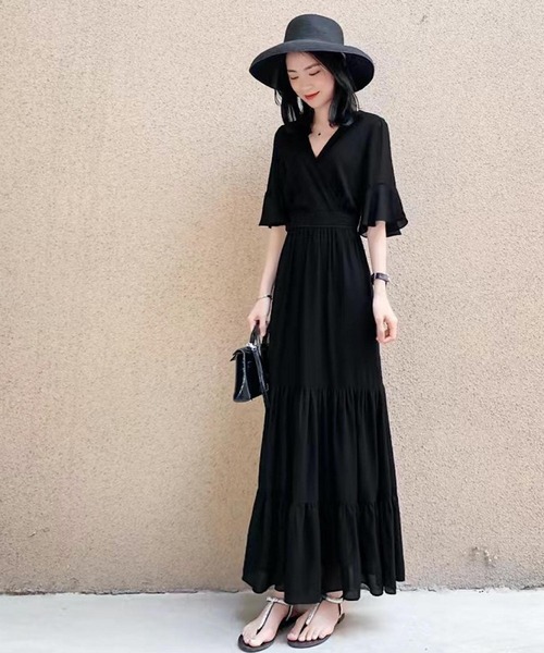 「TONE SELECT GOODS」 半袖ワンピース M ブラック レディース_画像7