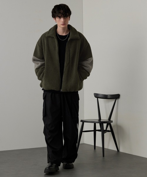 「MONO-MART」 ジップアップブルゾン M アイボリー メンズ_画像9