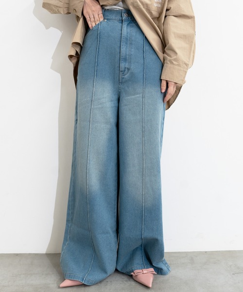 ワイドパンツ ジーンズ デニム デニムパンツ painter detail denim レディース | MIDVEIN | 03