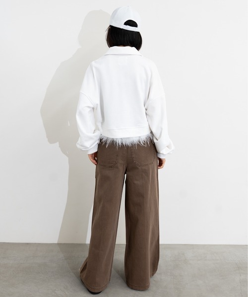 ワイドパンツ ジーンズ デニム デニムパンツ painter detail denim レディース | MIDVEIN | 05